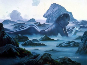 大衆的なファンタジー Painting - 山のファンタジーのヌード